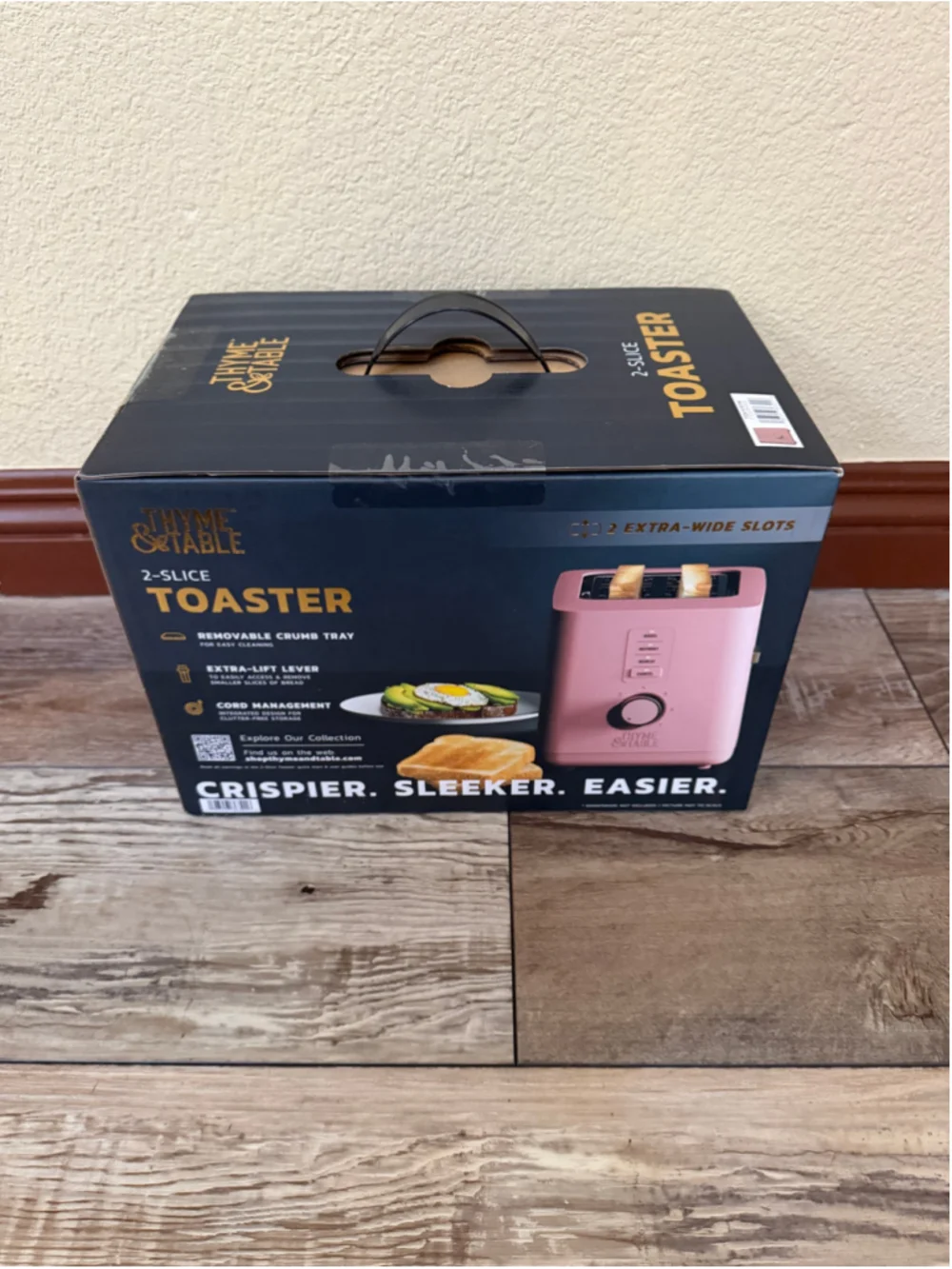 NEW Thyme & Table 2-Slice Toaster in Pink and Gold